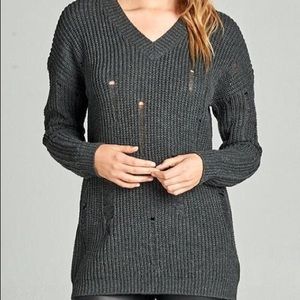 Destructed detail sweater